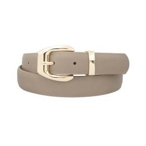 NEW YOOMOO women's squared bubble buckle belt in taupe